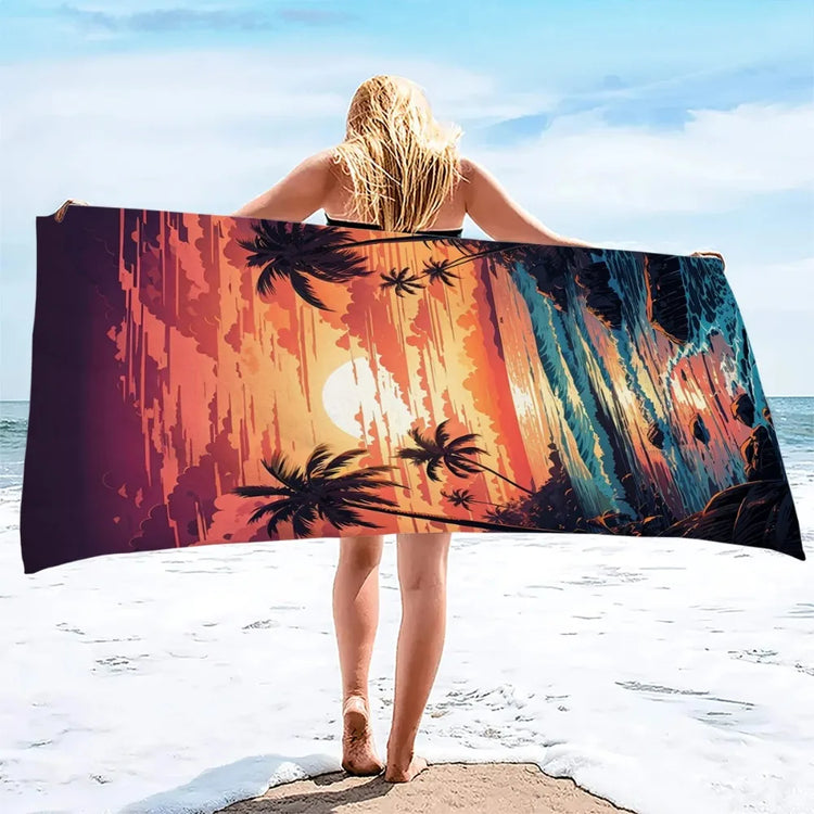 Serviette de plage soleil couchant 5