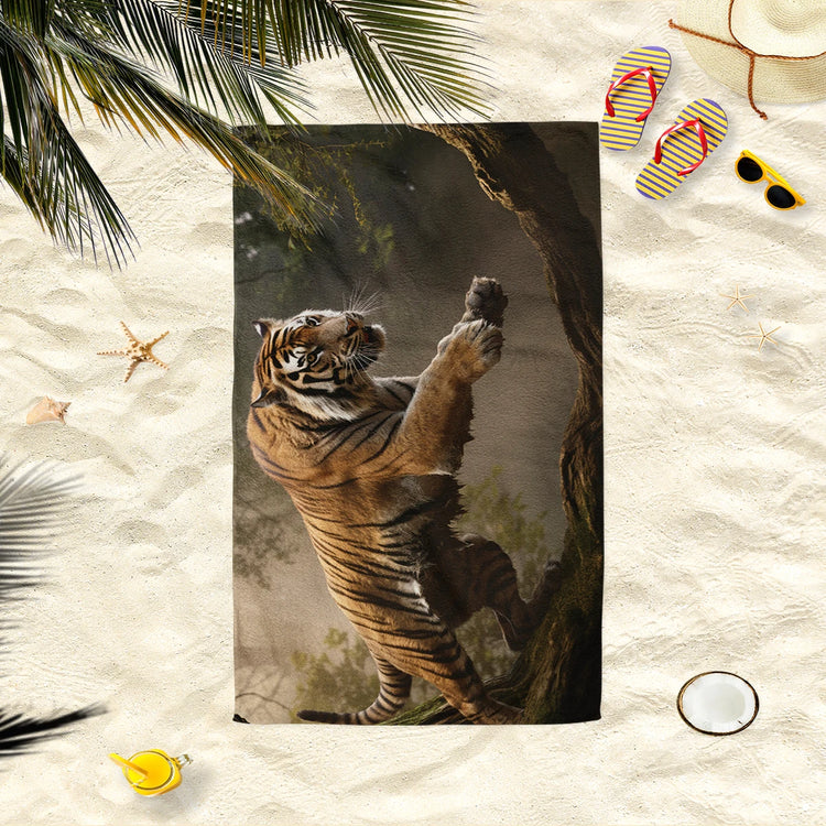 Serviette de plage tigre chasseur 5