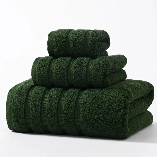 Ensemble de serviettes de bain vertes