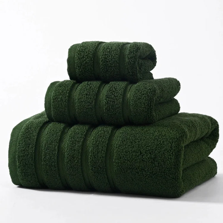 Ensemble de serviettes de bain vertes