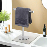 Porte-serviettes acier inox en forme de T
