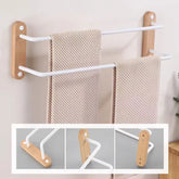 Porte serviette aluminium et bois 2