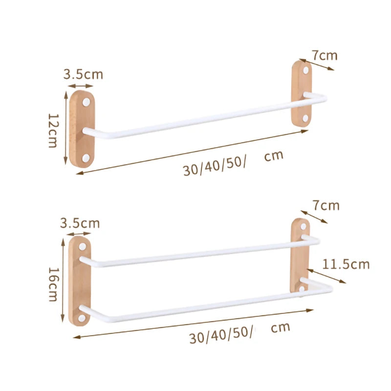 Porte serviette aluminium et bois 3