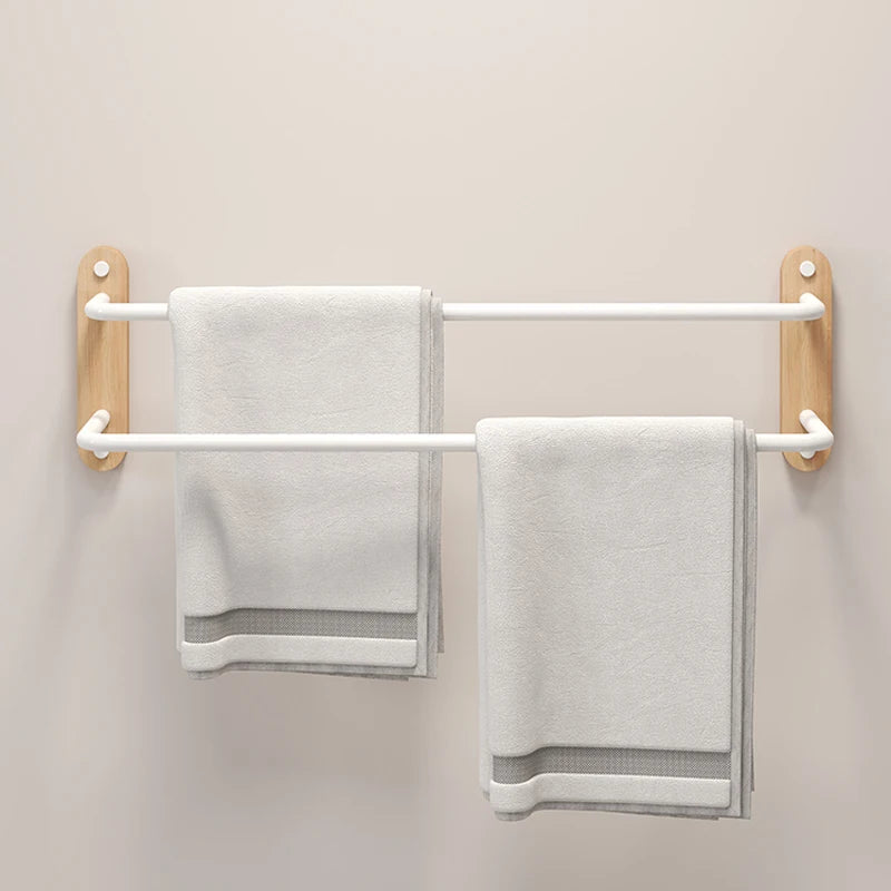Porte serviette aluminium et bois 4