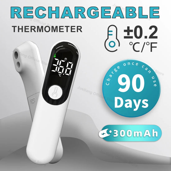 JUSTLANG Thermomètre médical frontal infrarouge Rechargeable
