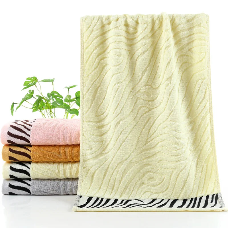 Serviette de bain bambou à rayures 10b