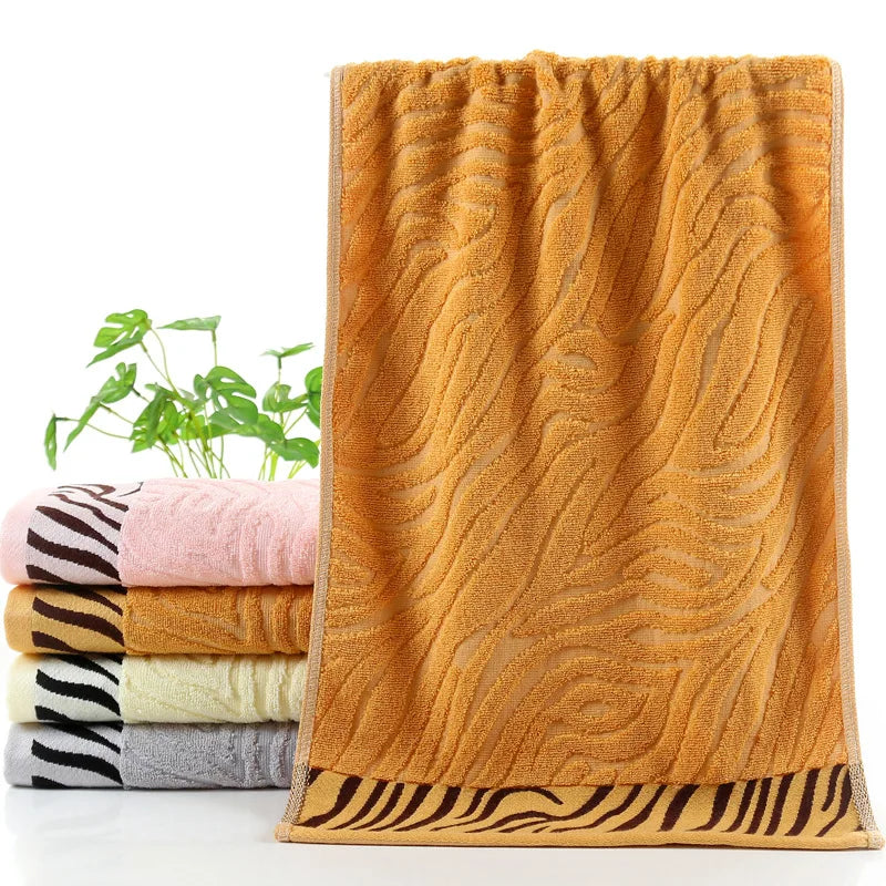 Serviette de bain bambou à rayures 7b