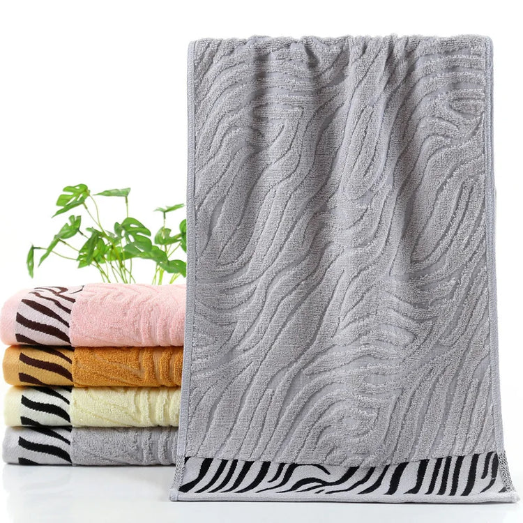 Serviette de bain bambou à rayures 9b
