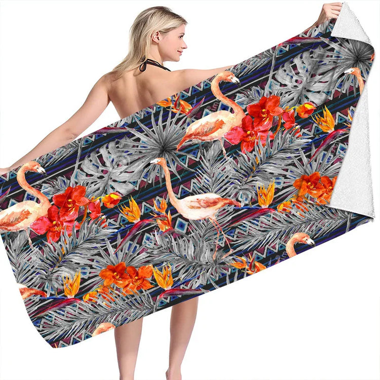 Serviette de bain flamand rose 3