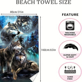 Serviette de bain loups 2