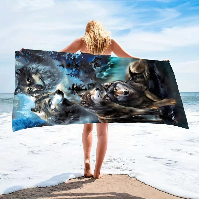 Serviette de bain loups 3