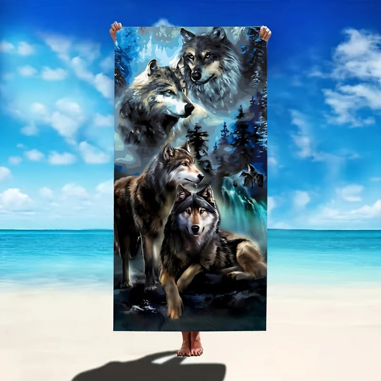 Serviette de bain loups 5