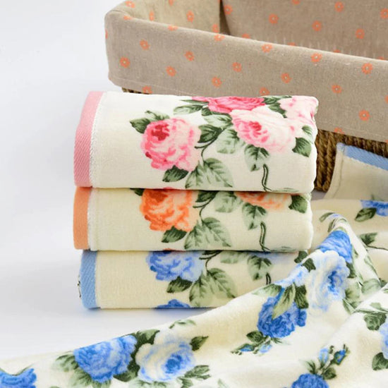 Serviette de bain motif  pivoine