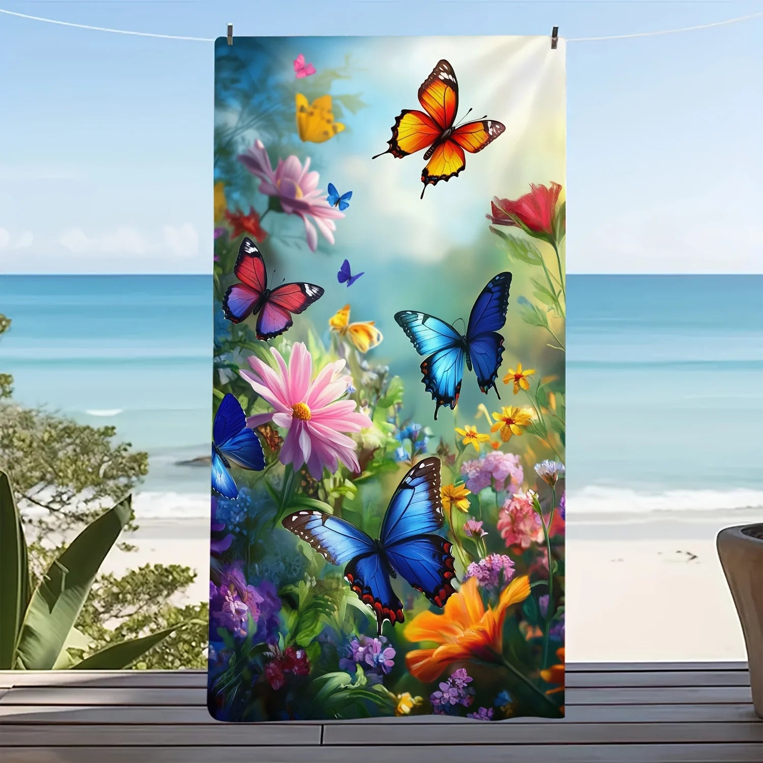 Serviette de bain papillons 2