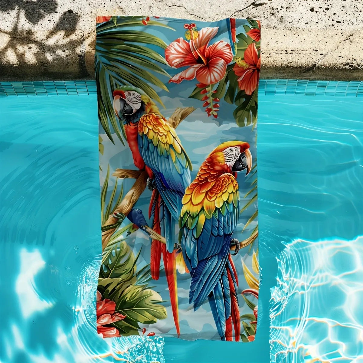 Serviette de bain perroquet