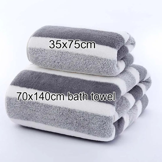 Serviette de bain rayée