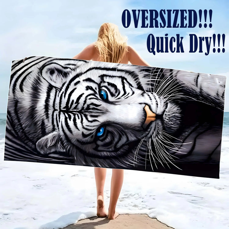 Serviette de bain tigre blanc 3