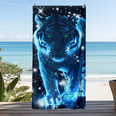 Serviette de bain tigre bleu