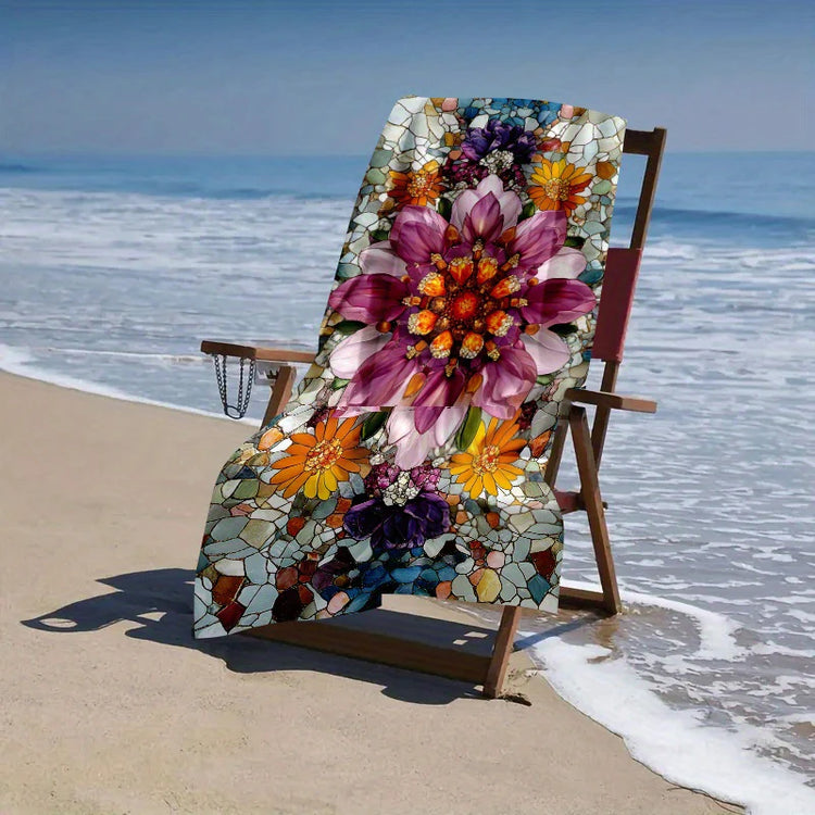 Serviette de plage à fleurs 4