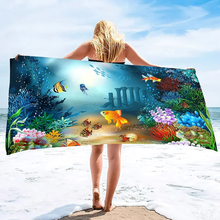 Serviette de plage fond marin