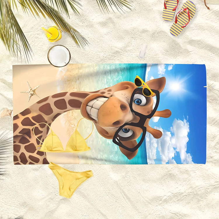 Serviette de plage girafe 3