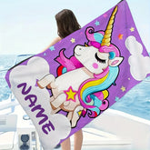 Serviette de plage licorne nominatif