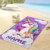 Serviette de plage licorne nominatif 2