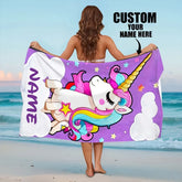 Serviette de plage licorne nominatif 3