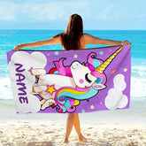 Serviette de plage licorne nominatif 4