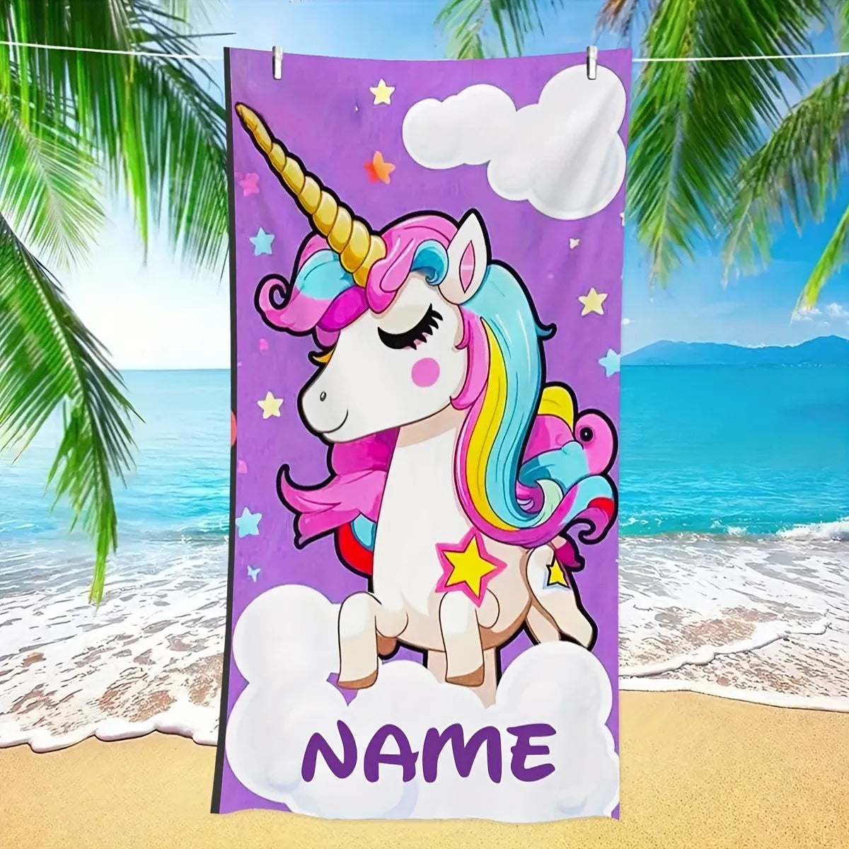 Serviette de plage licorne nominatif 6