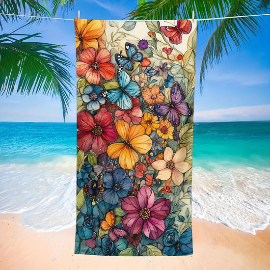 Serviette de plage papillons