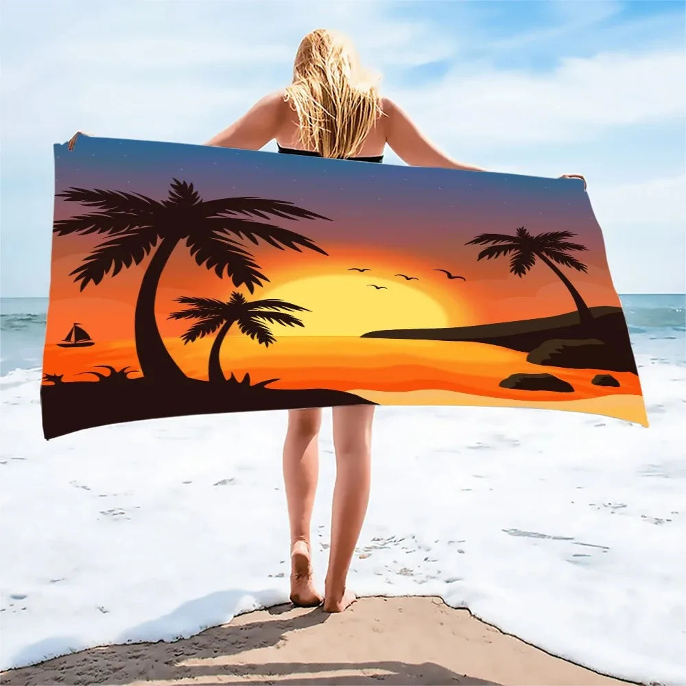 Serviette de plage soleil couchant 6
