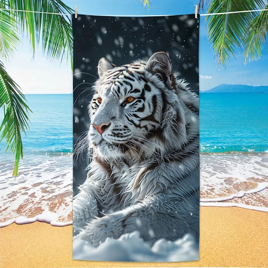 Serviette de plage tigre blanc
