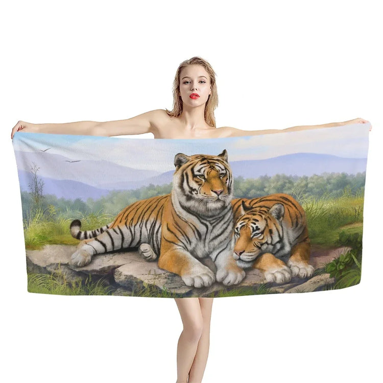 Serviette de plage tigre jungle 11