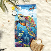 Serviette de plage tortue colorée 4