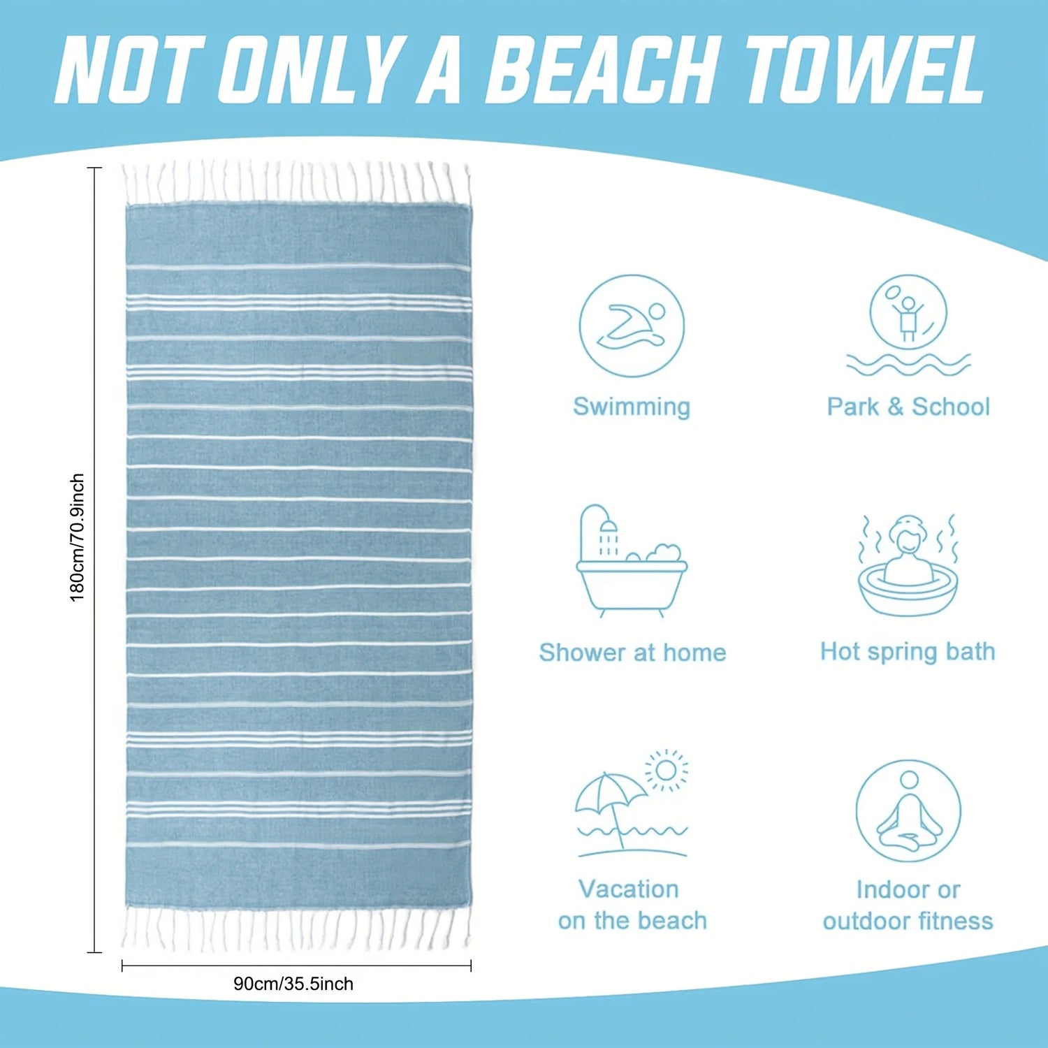 Serviette de plage turque à frange 4