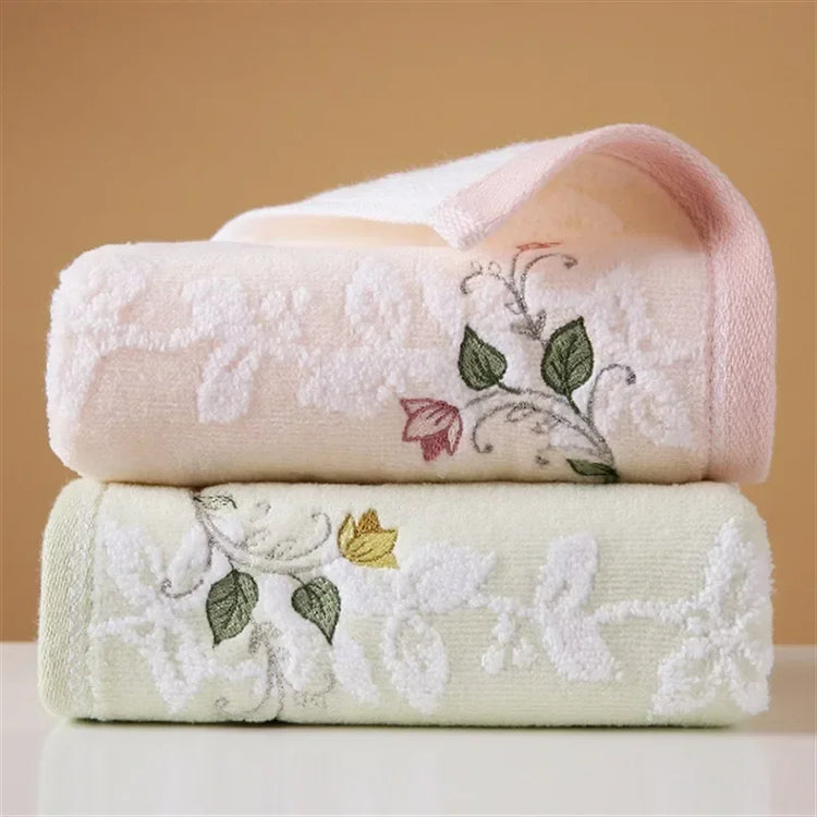 Serviette en coton brodée absorbante 4