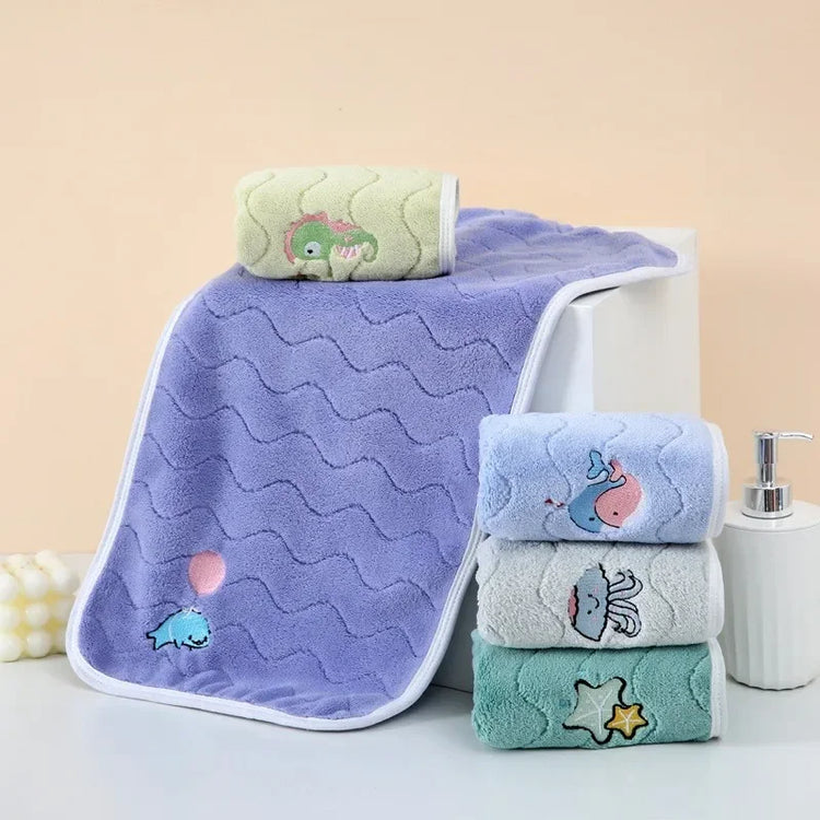 Serviettes de bain bébé velours 2