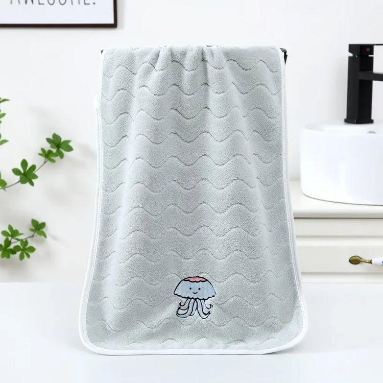 Serviettes de bain bébé velours 6