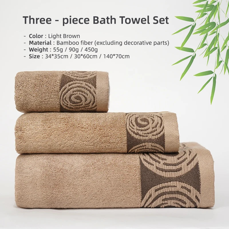 Serviettes de bain bambou 3 pièces 10