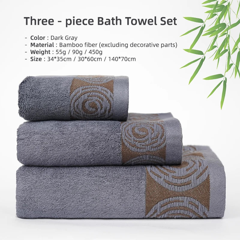 Serviettes de bain bambou 3 pièces 25