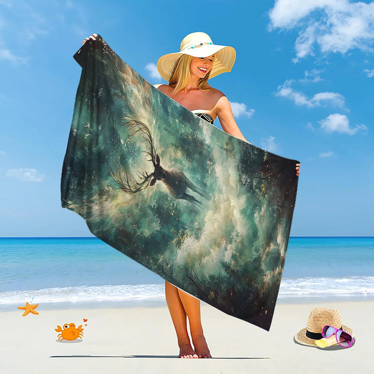 serviette de bain cerf
