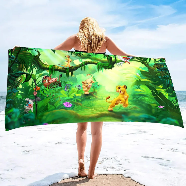 serviette de plage dessin animé zoo 11