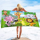 serviette de plage dessin animé zoo 12