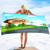 serviette de plage dessin animé zoo 16