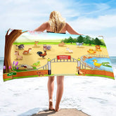 serviette de plage dessin animé zoo 2