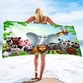 serviette de plage dessin animé zoo 3