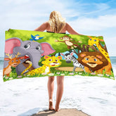 serviette de plage dessin animé zoo 4