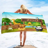 serviette de plage dessin animé zoo 6