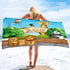 serviette de plage dessin animé zoo 7